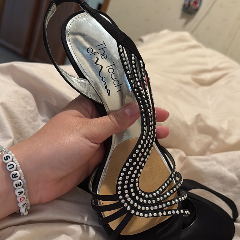 Touch of Nina Black Strappy Heels